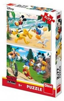 Puzzle Mickey sportuje 2x77 dílků