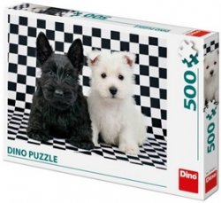 Puzzle Černé a bílé štěně 500 dílků