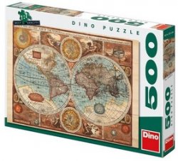 Puzzle Mapa Světa 47x33cm 500 dílků v krabici