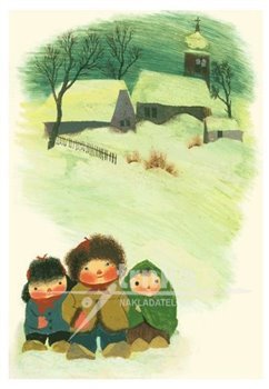 Pohlednice - Děti ve sněhu