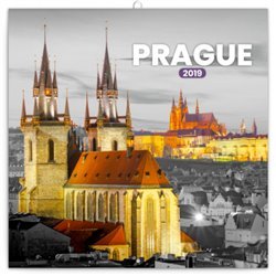 Poznámkový kalendář Praha černobílá 2019