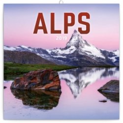Poznámkový kalendář Alpy 2019, 30 x 30 c