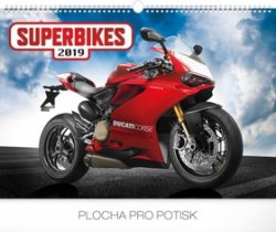 Nástěnný kalendář Superbikes 2019, 48 x