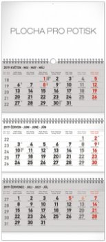 Nástěnný kalendář 3 měsíční standard skl