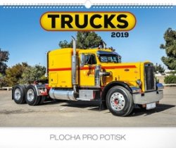 Nástěnný kalendář Trucks 2019, 48 x 33 c