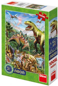 Svítící puzzle Svět dinosaurů XL 100 dílků