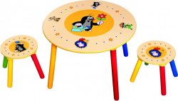 Dětský stolek, 2 sedátka, Krteček