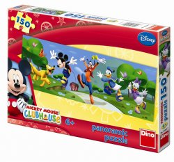 Panoramatické puzzle Mickeyho klubík Hurá 150 dílků