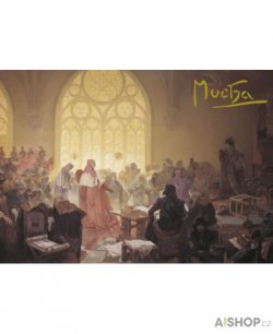 Pohled Alfons Mucha  – Jiří z Poděbrad, krátký (Slovanská epopej)