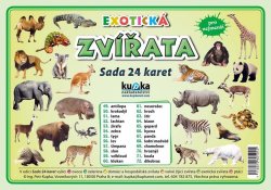 Sada 24 karte Zvířata exotická