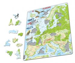 Puzzle MAXI - Mapa EVROPY geografická/87 dílků