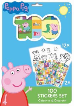 Peppa - 100 samolepek s omalovánkovými listy