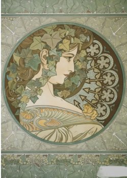 Pohled Alfons Mucha – Ivy, krátký