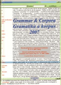 Gramatika a korpus 2007