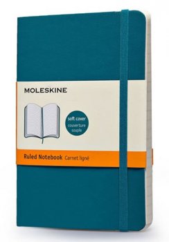 Moleskine: Zápisník měkký linkovaný modrozelený S