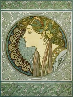 Pohled Alfons Mucha – Laurel, krátký