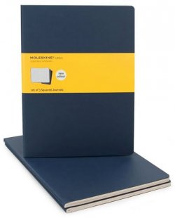 Moleskine: Sešity 3 ks čtverečkované modré XL