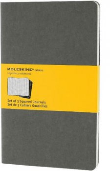 Moleskine: Sešity 3 ks čtverečkované světle šedé L