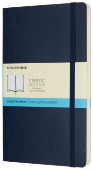 Moleskine: Zápisník měkký tečkovaný modrý L