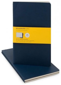 Moleskine: Sešity 3 ks čtverečkované modré L