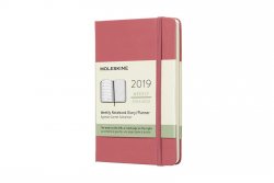 Moleskine: Plánovací zápisník 2019 tvrdý růžový S