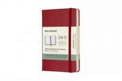 Moleskine: Plánovací zápisník 2018-2019 tvrdý červený S