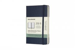 Moleskine: Plánovací zápisník 2018-2019 tvrdý modrý S