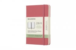 Moleskine: Plánovací zápisník 2018-2019 tvrdý růžový S