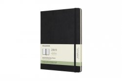 Moleskine: Plánovací zápisník 2018-2019 tvrdý černý XL 