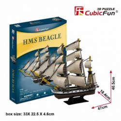 Puzzle 3D HMS Beagle -168 dílků