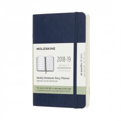 Moleskine: Plánovací zápisník 2018-2019  měkký modrý S  