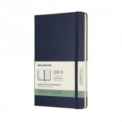 Moleskine: Plánovací zápisník 2018-2019  měkký modrý L 