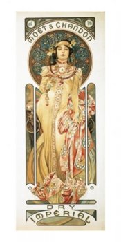 Pohled Alfons Mucha – Moët & Chandon, dlouhý