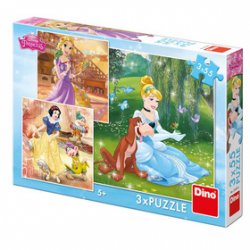 Puzzle 3x55 Princezny Volné odpoledne