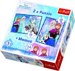 Ledové království: Puzzle 30+48 dílků + pexeso