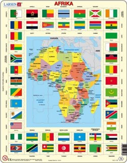 PUZZLE MAXI - Mapa Afriky + vlajky/70 dílků