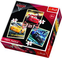 Auta 3: Závodníci: Puzzle 3v1 (20,36,50 dílků)