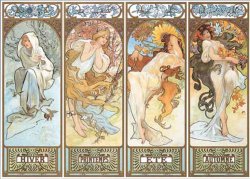 Mucha: Čtyři roční období - Puzzle/1000 dílků