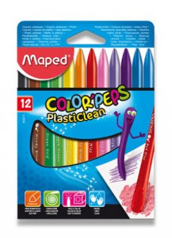 Plast.pastely Maped Color Plasticlean 12kusů