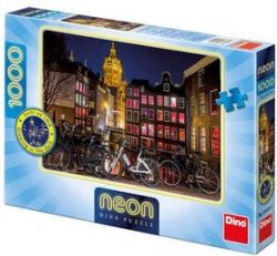 Puzzle Noční Amsterdam neon