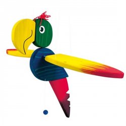 Papoušek - velký (dřevěná závěsná hračka)