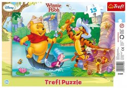 Puzzle Medvídek Pú: Hledání pokladu 15 dílků