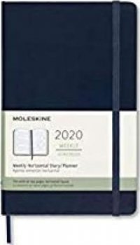 Moleskine: Horizontální týdenní diář 2020 tvrdý modrý L