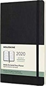 Moleskine: Horizontální týdenní diář 2020 měkký černý L