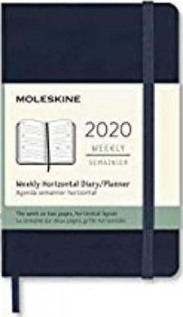 Moleskine: Horizontální týdenní diář 2020 měkký modrý S