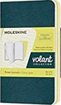 Moleskine: Volant zápisníky linkované zelený žlutý XS