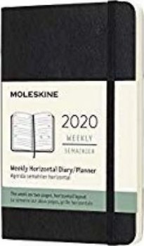 Moleskine: Horizontální týdenní diář 2020 měkký černý S