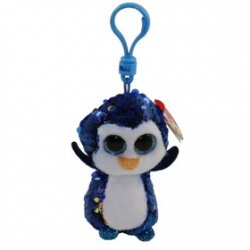 Beanie Boos Flippables Payton přívěšek s flitry modrý tučňák 8.5 cm