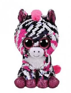 Beanie Boos Flippables Zoey přívěšek s flitry ružová zebra 15 cm