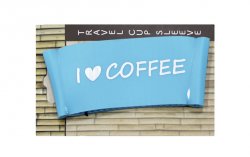 Návlek na bambusový kelímek I love coffee - modrý